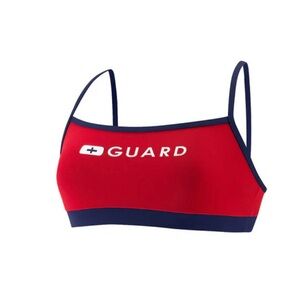 SPEEDO Red and Blue Lifeguard Bikini Top